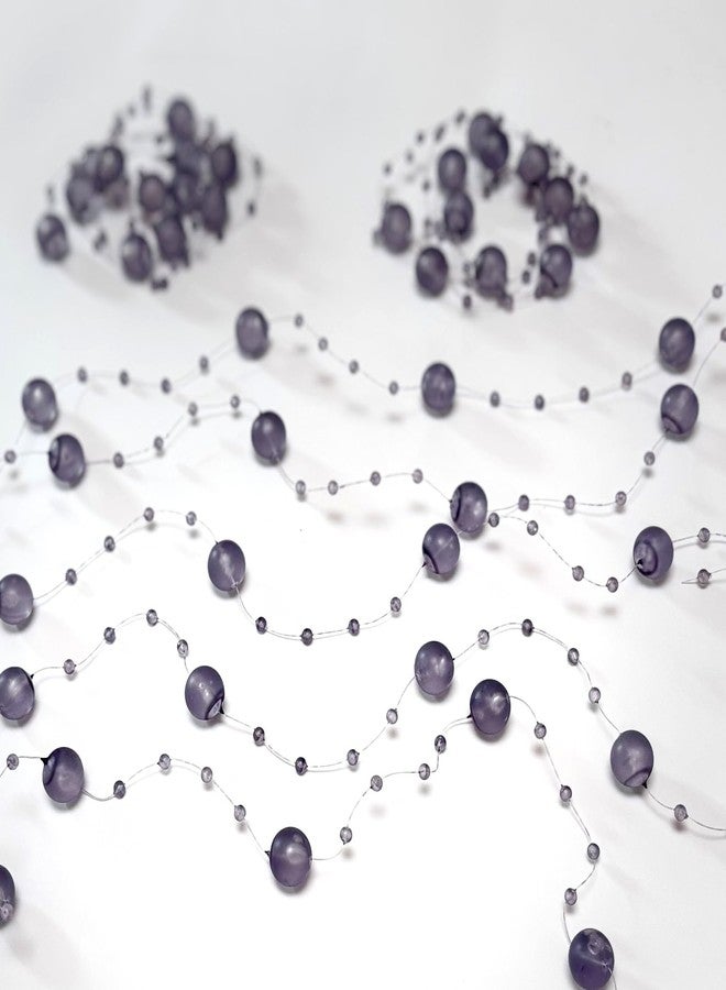 TeaSu 24Pcs Floating Bead String for Floating Candle Centerpieces, Colorful Pearl Bead for Vase Filler, Table Centerpiece, Wedding Reception and Home Decoration - Dark Purple - Image 2